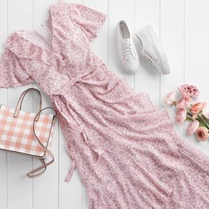 Gal Meets Glam pink floral frill dress